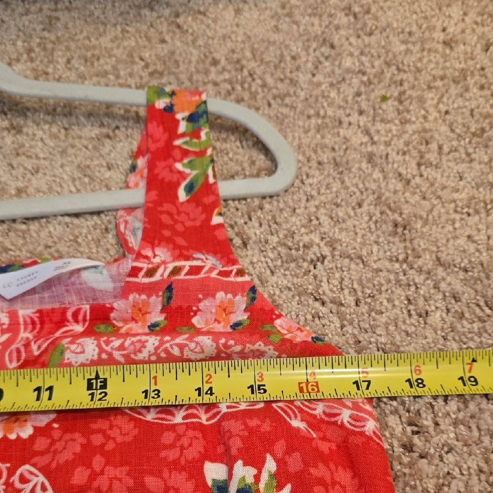 LC Lauren Conrad Red Floral Tank Top - Picture 7 of 7